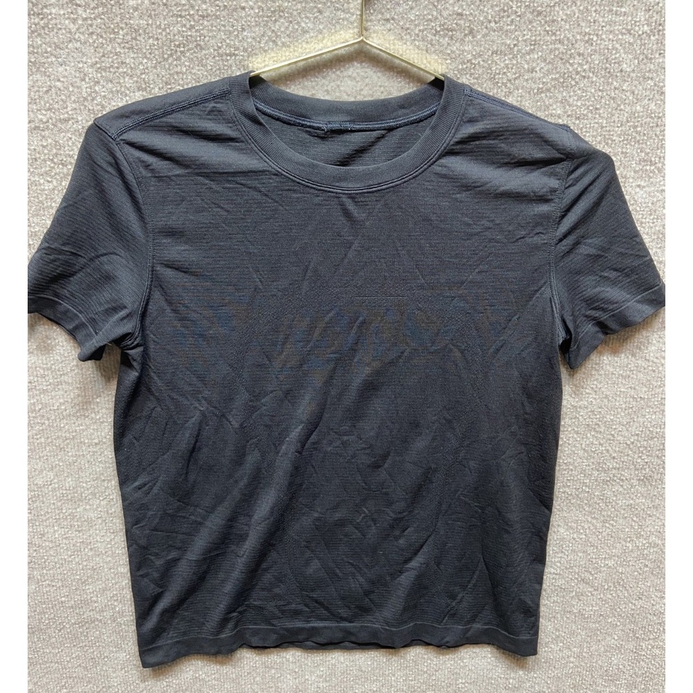 Lululemon Swiftly Tech Short Sleeve Crew Tee Shirt Black Size 2 Running Top EUC